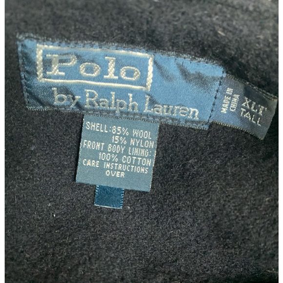 RARE Vintage Polo Ralph Lauren Navy Wool Blend Jacket Size XL Tall - Picture 2 of 5